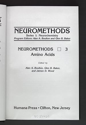 Bild des Verkufers fr Amino Acids. Neuromethods, Band 3 zum Verkauf von books4less (Versandantiquariat Petra Gros GmbH & Co. KG)