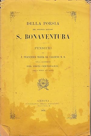 Seller image for Della poesia nel serafico dottore S. Bonaventura for sale by librisaggi