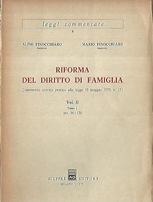 Image du vendeur pour Riforma del diritto di famiglia Volume II. Tomi I-II mis en vente par librisaggi