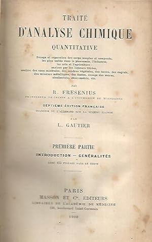 Traité d'analyse chimique quantitative