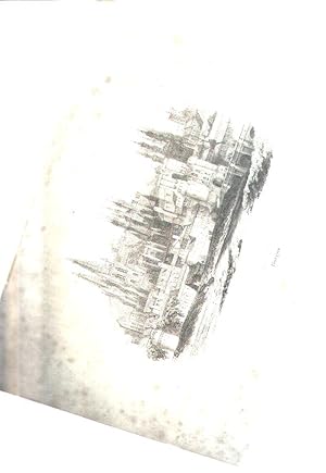 Eine lithographierte getönte Tafel mit Ansicht von Burgos