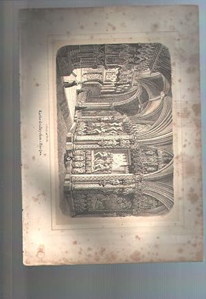Eine lithographierte getönte Tafel mit Ansicht von Kathedralkykan i Burgos (Cathedral Burgos)