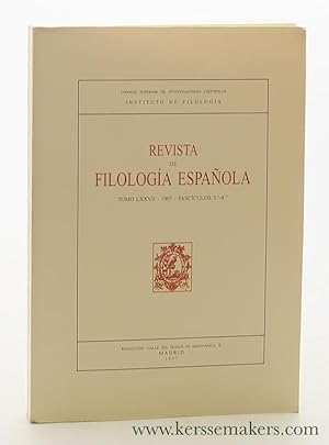 Seller image for Revista de Filologia Espanola. Tomo LXXVII - 1997 - Fasciculos 3o -4o. for sale by Emile Kerssemakers ILAB