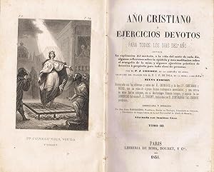 Imagen del vendedor de AO CRISTIANO  EJERCICIOS DEVOTOS PARA TODOS LOS DAS DEL AO. Tomo III. MARZO. La vida del Santo de cada da a la venta por Librera Torren de Rueda