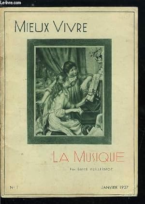Bild des Verkufers fr Mieux vivre n 1 - La musique par Emile Vuillermoz zum Verkauf von Le-Livre