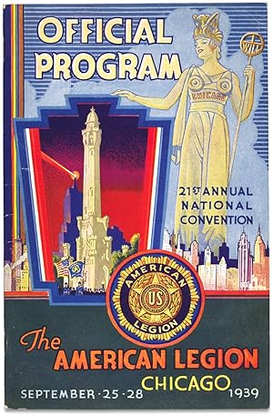 Imagen del vendedor de [Chicago:] Official Program, 21st Annual National Convention, The American Legion, Chicago, September 25-28, 1939 [cover title] a la venta por Ian Brabner, Rare Americana (ABAA)