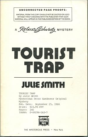 Seller image for TOURIST TRAP A Rebecca Schwartz Mystery for sale by Quill & Brush, member ABAA