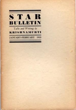 Seller image for STAR BULLETIN: NO. 1, JANUARY-FEBRUARY 1933 for sale by By The Way Books