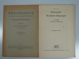 Bild des Verkufers fr Schelling Philologus. zum Verkauf von Antiquariat Dorner