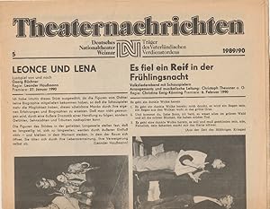 Bild des Verkufers fr Theaternachrichten Deutsches Nationaltheater Weimar 5 - 1989 / 90 zum Verkauf von Programmhefte24 Schauspiel und Musiktheater der letzten 150 Jahre