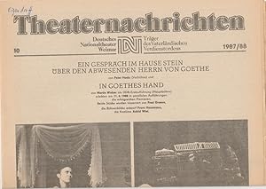 Bild des Verkufers fr Theaternachrichten Deutsches Nationaltheater Weimar 10 - 1987 / 88 zum Verkauf von Programmhefte24 Schauspiel und Musiktheater der letzten 150 Jahre