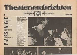 Bild des Verkufers fr Theaternachrichten Deutsches Nationaltheater Weimar 6 - 1987 / 88 zum Verkauf von Programmhefte24 Schauspiel und Musiktheater der letzten 150 Jahre