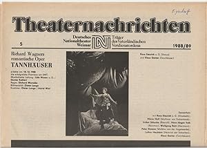 Bild des Verkufers fr Theaternachrichten Deutsches Nationaltheater Weimar 5 - 1988 / 89 zum Verkauf von Programmhefte24 Schauspiel und Musiktheater der letzten 150 Jahre