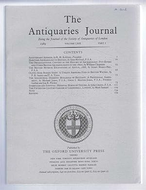 Seller image for The Antiquaries Journal, Being the Journal of The Society of Antiquaries of London, Volume LXIX, 1989, Part I for sale by Bailgate Books Ltd