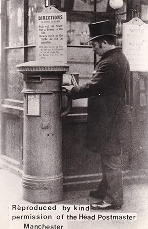 Immagine del venditore per Manchester Post Pillar Box Real Photo Postcard venduto da Postcard Finder