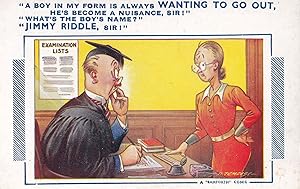 Jimmy Riddle School Class Teacher Urinates Bamforth Comic Postcard