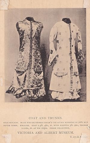 Seller image for Coat Trunks Silk Brocade Thomas Isham Wedding Fashion Old Postcard for sale by Postcard Finder