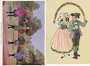 Austrian Irish Dancers Traditional Costume 2x Postcard s