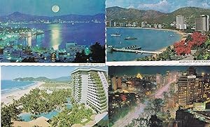 Acapulco Princess At Night Bahia De Hilton 4x Mexico Postcard s