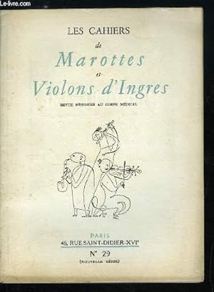 Bild des Verkufers fr Les cahiers de Marottes et Violons d'Ingres - nouvelle srie - n 29 - Prdestination artistique du mdecin par Ren Barotte, Ex-libris mdicaux contemporains : XII-Ex-libris d'ophtalmologistes par le docteur Jean Rousset, Marottes aquariophiles zum Verkauf von Le-Livre