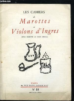 Bild des Verkufers fr Les cahiers de Marottes et Violons d'Ingres - nouvelle srie - n 51 - Tatoues aristrocrates et tatoueurs patentes par le docteur Jean David, Georges Cabanis, mdecin promoteur de l'hopital-cole par le professeur Henri Gouhier, Collections tabagiques zum Verkauf von Le-Livre