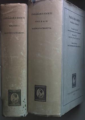 Parasara-Smrti Parasara Madhava (3 vols. in 2/ 3 Teile in 2 Bänden KOMPLETT) - Vol.I: Acharakanda...