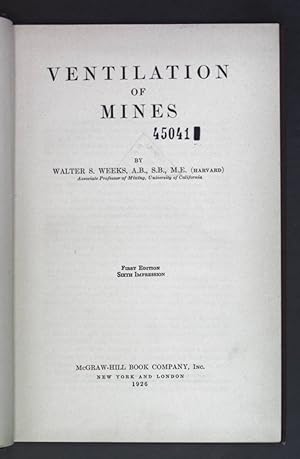 Seller image for Ventilations of Mines. for sale by books4less (Versandantiquariat Petra Gros GmbH & Co. KG)