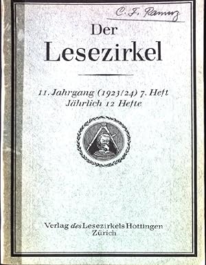 Image du vendeur pour C.F.Ramuz : in- Der Lesezirkel, 11.Jahrgang, 7.Heft mis en vente par books4less (Versandantiquariat Petra Gros GmbH & Co. KG)
