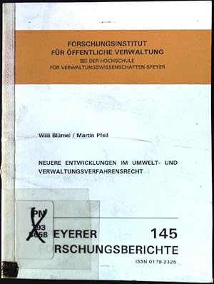 Seller image for Neuere Entwicklungen im Umwelt- und Verwaltungsverfahrensrecht Speyerer Forschungsberichte, 145 for sale by books4less (Versandantiquariat Petra Gros GmbH & Co. KG)