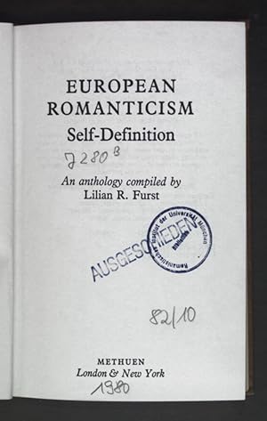 Imagen del vendedor de European Romanticism: Self-definition. a la venta por books4less (Versandantiquariat Petra Gros GmbH & Co. KG)