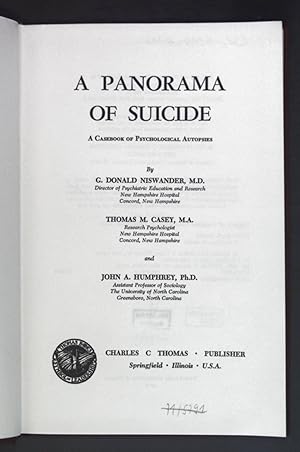 Seller image for A Panorama of Suicide - A Casebook of Psychological Autopsies. for sale by books4less (Versandantiquariat Petra Gros GmbH & Co. KG)