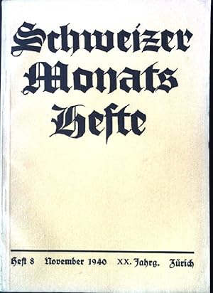 Bild des Verkufers fr Von der Bewhrung einer Wehrmacht (I) : in - Schweizer Monatshefte, Heft 8, 20.Jahrgang zum Verkauf von books4less (Versandantiquariat Petra Gros GmbH & Co. KG)