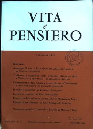 Immagine del venditore per Antologia di voci di Papa Giovanni XXIII sul Concilio Vita e Pensiero, Anno XLV, N.11 venduto da books4less (Versandantiquariat Petra Gros GmbH & Co. KG)