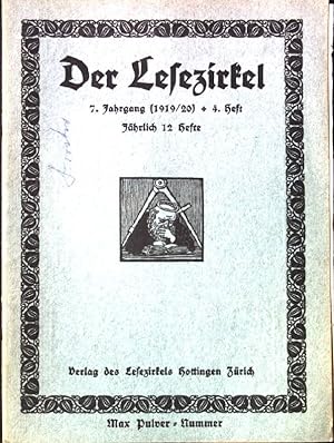 Bild des Verkufers fr Zwiespalt : in- Der Lesezirkel, 7.Jahrgang, 4.Heft zum Verkauf von books4less (Versandantiquariat Petra Gros GmbH & Co. KG)