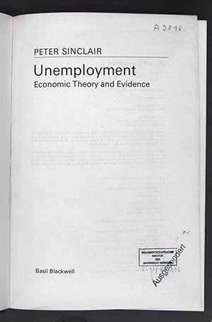 Bild des Verkufers fr Unemployment - Economic Theory and Evidence. zum Verkauf von books4less (Versandantiquariat Petra Gros GmbH & Co. KG)