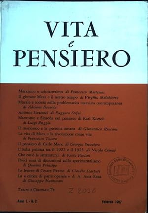 Bild des Verkufers fr Marxismo e cristianesimo Vita e Pensiero, Anno L, N.2 zum Verkauf von books4less (Versandantiquariat Petra Gros GmbH & Co. KG)