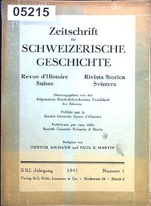 Seller image for Zur Geschichte der Westschweiz in savoyischer Zeit. Zeitschrift fr Schweizerische Geschichte, 21.Jahrgang, Nummer 1 for sale by books4less (Versandantiquariat Petra Gros GmbH & Co. KG)