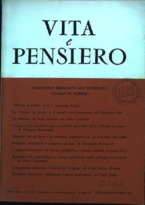 Imagen del vendedor de La "Pacem in terris" e il mondo contemporaneo Vita e Pensiero, Anno XLVI, N.9-10 a la venta por books4less (Versandantiquariat Petra Gros GmbH & Co. KG)