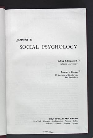 Bild des Verkufers fr Readings in Social Psychology. zum Verkauf von books4less (Versandantiquariat Petra Gros GmbH & Co. KG)