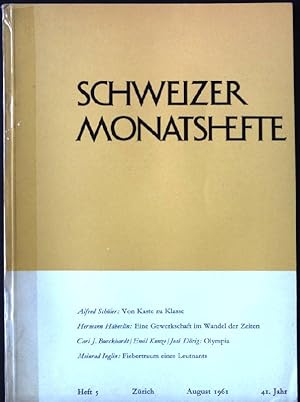 Bild des Verkufers fr Eine Gewerkschaft im Wandel der Zeiten : in - Schweizer Monatshefte, Heft 5, 41.Jahrgang zum Verkauf von books4less (Versandantiquariat Petra Gros GmbH & Co. KG)