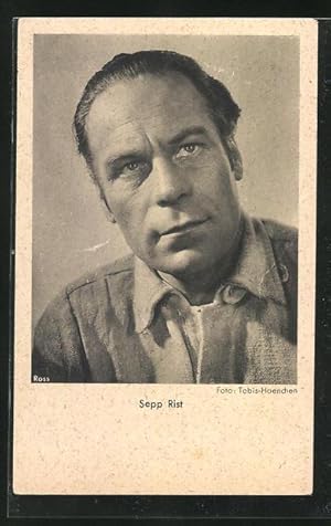Ansichtskarte Schauspieler Sepp Rist im Leinenhemd: Manuscript / Paper ...