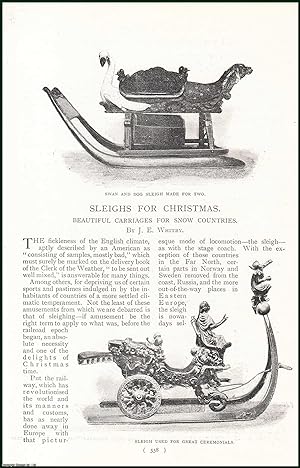 Immagine del venditore per Sleighs For Christmas. Beautiful Carriages For Snow Countries. An uncommon original article from the Harmsworth London Magazine, 1898. venduto da Cosmo Books