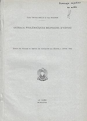 Imagen del vendedor de Ostraca ptolmaques bilingues d'Edfou. (Annales du Service des Antiquits de l'gypte). a la venta por Librarium of The Hague
