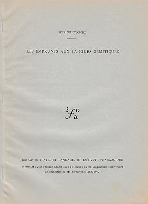 Imagen del vendedor de Les emprunts aux langues smitiques. (Textes et langages de l'gypte pharaonique). a la venta por Librarium of The Hague