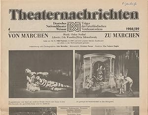 Bild des Verkufers fr Theaternachrichten Deutsches Nationaltheater Weimar 4 - 1988 / 89 zum Verkauf von Programmhefte24 Schauspiel und Musiktheater der letzten 150 Jahre