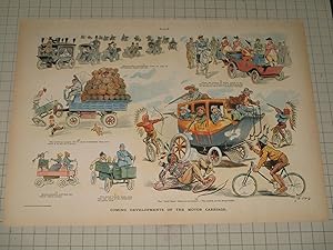 Seller image for 1897 Puck Lithograph of "Coming Developments of the Motor Carriage" - 19th Century Automobile Humor for sale by rareviewbooks