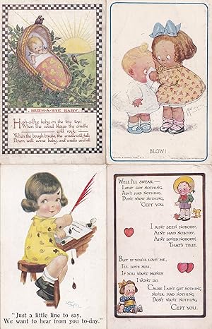 Cept You 4x Old Childrens Feather Ink Pen Cute Postcard s