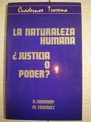 Bild des Verkufers fr La naturaleza humana.  Justicia o poder? zum Verkauf von Librera Antonio Azorn