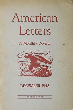 Bild des Verkufers fr American Letters. A Monthly Review. December 1948 zum Verkauf von James Cummins Bookseller, ABAA