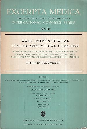 Seller image for Excerpta Medica. The International Medical Abstracting Service. - International Congress Series N° 68 - XXIII International Psycho-Analytical Congress. - Stockholm / Sweden. for sale by PRISCA